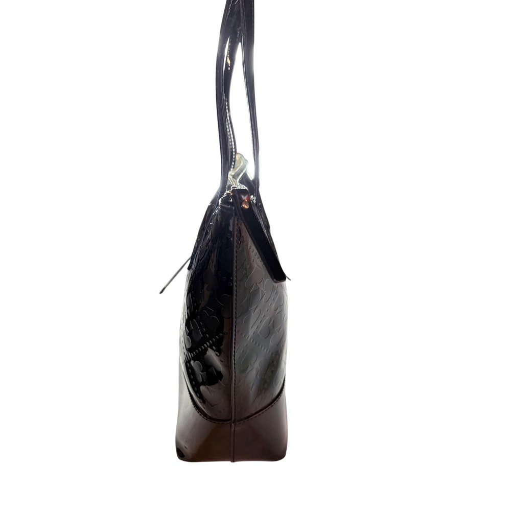Kate Spade Black Patent Leather Heart Spade Print Tote Bag - Picture 4 of 9